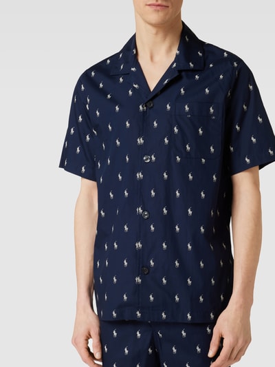 Polo Ralph Lauren Underwear Pyjama met all-over logomotief, model 'WOVEN' Marineblauw - 3