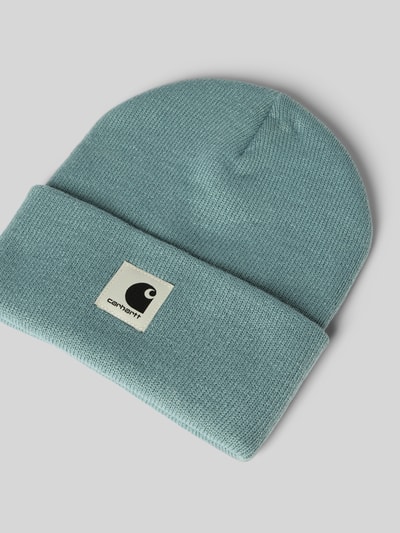 Carhartt Work In Progress Beanie met labelpatch, model 'Ashley' IJsblauw - 2