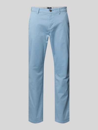 Produktfoto, Straight Fit Chino mit Eingrifftaschen von MCNEAL in Hellblau aus elastischem Baumwoll-Mix, Knopf-Reißverschluss, Größe 50