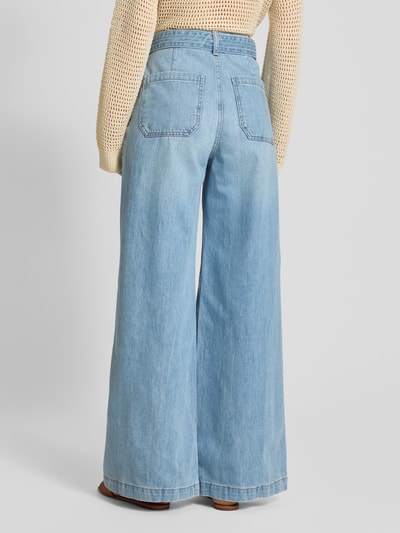 Scotch & Soda Wide leg jeans met strikceintuur Lichtblauw - 5