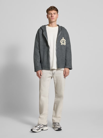 ANOTHER COTTON LAB Strickjacke mit Kapuze Hellgrau 1