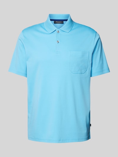 MAERZ Muenchen Regular fit poloshirt met borstzak Aquablauw - 2