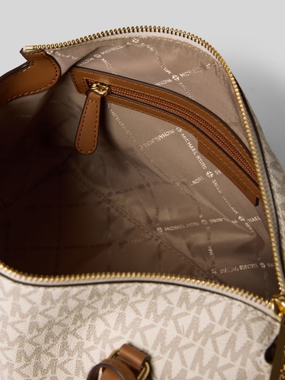 Productfoto, Handtasche met logomotief model 'ANDIE MD' van MICHAEL Michael Kors, hoofdvak met ritssluiting, labelapplicatie, draagband, schouderband, breedte maat 1: 30 cm, lengte maat 1: 20 cm, diepte maat 1: 16 cm, schouderbandlengte maat 1: 118 cm, lichte kleuren, gladde textuur, goudkleurige rits