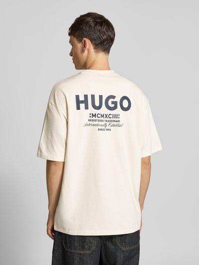 Hugo Blue Regular Fit T-Shirt aus reiner Baumwolle Weiss 4