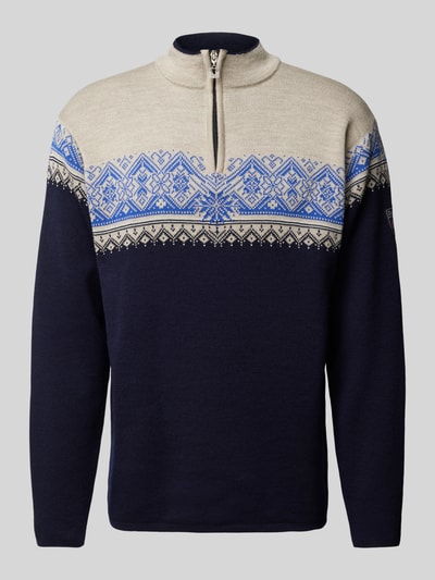 Dale of Norway Wollen pullover met labelstitching, model 'Moritz Mens' Marineblauw - 2