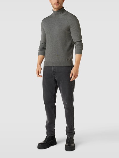 s.Oliver RED LABEL Strickpullover mit Label-Stitching Hellgrau 1