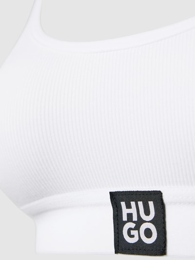 HUGO Biustonosz typu bralette z detalem z logo Biały 2