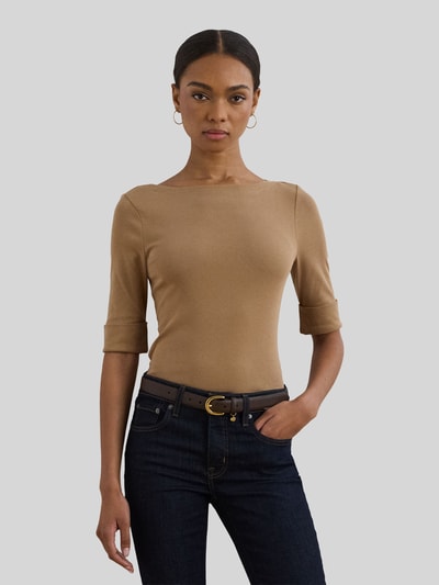 Lauren Ralph Lauren Slim Fit T-Shirt aus reiner Baumwolle Camel 4