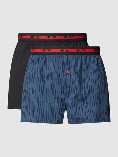 HUGO Boxershorts mit elastischem Bund im 2er-Pack Marine 1