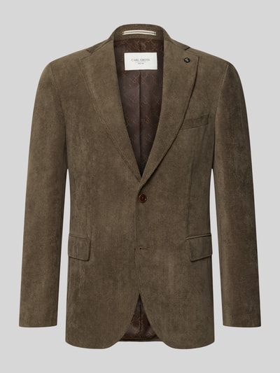 Produktfoto, Sakko mit Pattentaschen und Reverskragen Modell 'Theo' von Carl Gross, Cord in Braun, Regular Fit, strukturierte Oberfläche
