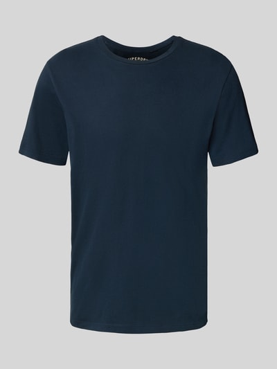 Superdry T-shirt met geribde ronde hals Donkerblauw - 2