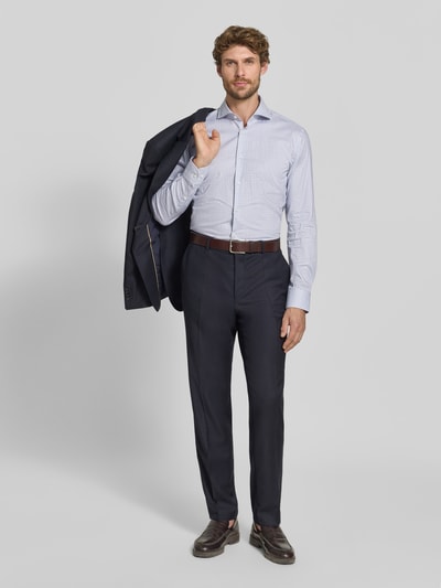 BOSS Slim fit zakelijk overhemd van katoenmix model 'H-HANK-SP' Bleu - 1