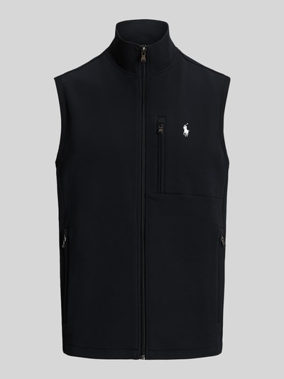 Produktfoto, Regular Fit Weste aus Baumwoll-Mix von Polo Ralph Lauren, Optik: Unifarben, Stehkragen, Reißverschluss, Logo-Stitching, Brusttasche, Sweat