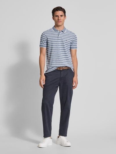 Tommy Hilfiger Regular Fit Poloshirt aus Baumwoll-Leinen-Mix Marine 1