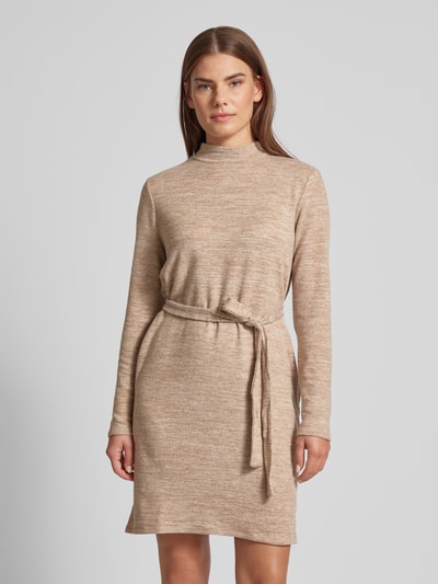 Vero Moda Mini Strickkleid aus weichem Material-Mix Modell 'BELLA' Beige 4