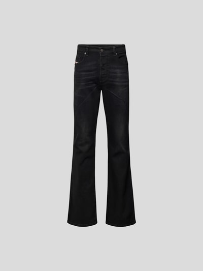 Diesel Flared Fit Jeans mit Knopfverschluss Black 2