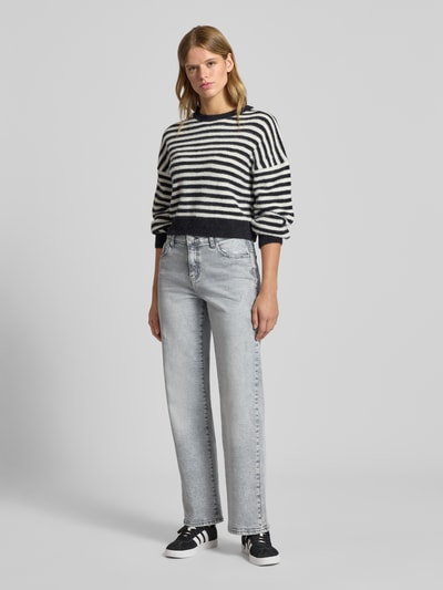 Noisy May Wide Leg Jeans im Used-Look Modell 'YOLANDA' Hellgrau 1