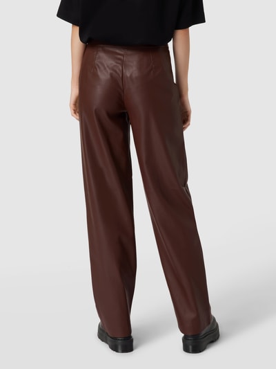 REVIEW Broek in leerlook Middenbruin - 5