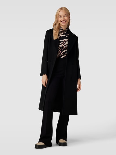 MAX&Co. Lange jas van wol met steekzakken opzij, model 'RUNAWAY' Zwart - 1