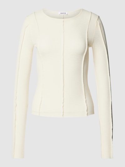 EDITED Shirt met lange mouwen en binnenstebuitennaden, model 'Halima' Offwhite - 2