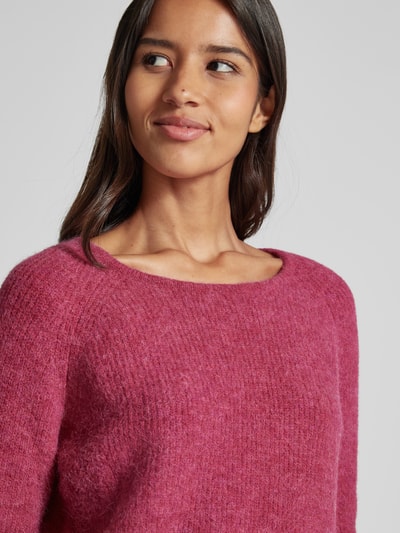 Fynch-Hatton Gebreide pullover met ribboorden Felroze - 3