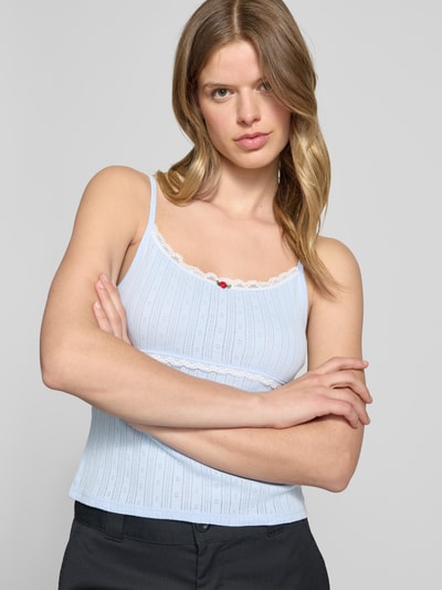 Tommy Jeans Top in Strick-Optik Modell 'POINTELLE' Hellblau 3