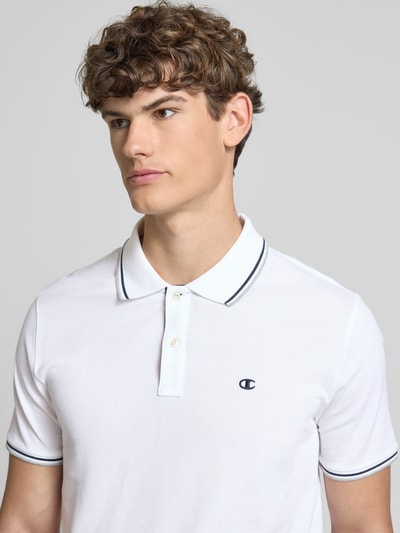 CHAMPION Regular Fit Poloshirt mit Logo-Stitching Weiss 3