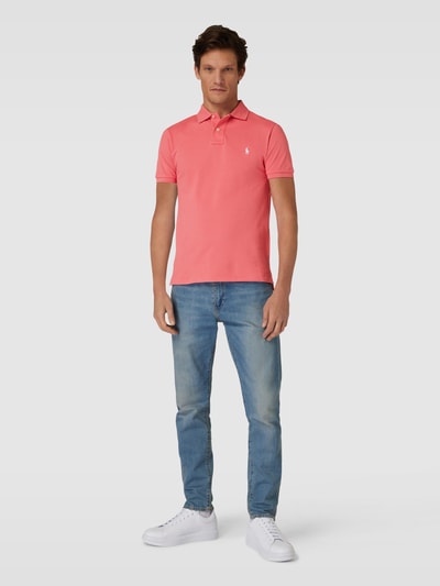 Polo Ralph Lauren Slim Fit Poloshirt mit Logo-Stitching Hellrot Melange 1