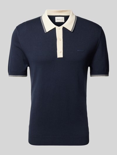 Gant Slim Fit Poloshirt mit Label-Stitching Marine 2