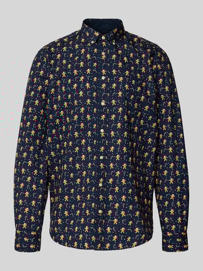 Montego Regular Fit Freizeithemd mit Weihnachtsmotiv Dunkelblau 2