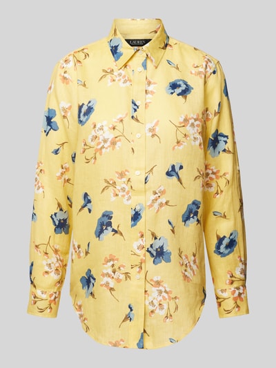 Lauren Ralph Lauren Regular fit overhemdblouse van linnen met bloemenmotief Geel - 2