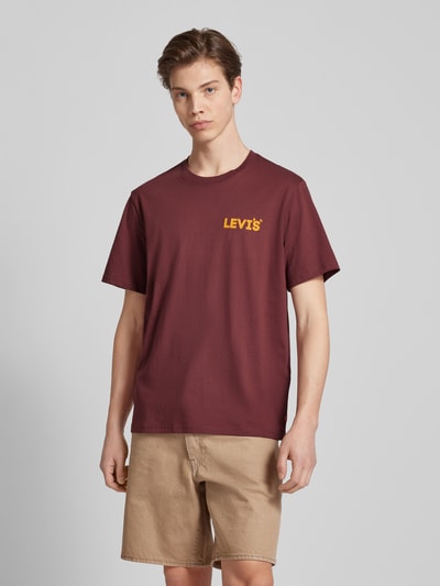 Levi's® T-shirt met logoprint Bordeaux - 4