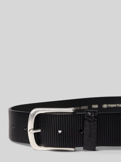 Tom Tailor Riem van echt leer, model 'ROY' Zwart - 2