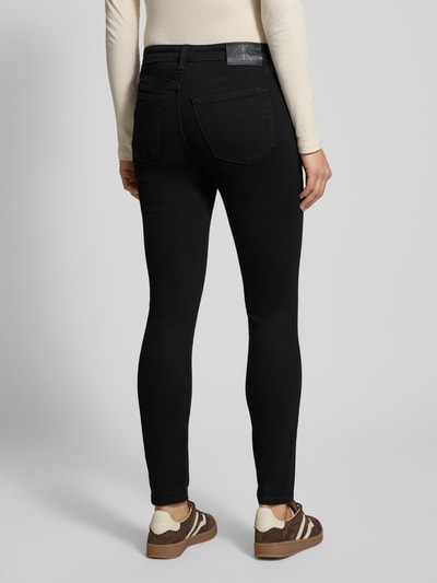 Calvin Klein Jeans Jeansy o kroju skinny fit z naszywką z logo Czarny 5