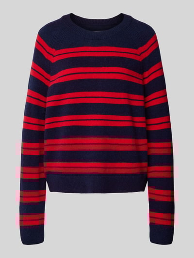 Armedangels Loose fit gebreide pullover van pure wolmix, model 'LILIRIAA FINE STRIPES' Marineblauw - 2