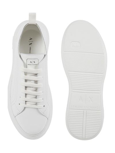 ARMANI EXCHANGE Sneaker Wedges aus Leder weiss online kaufen