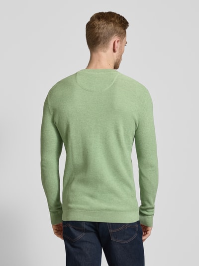 Tom Tailor Regular Fit Strickpullover aus reiner Baumwolle Gruen 5