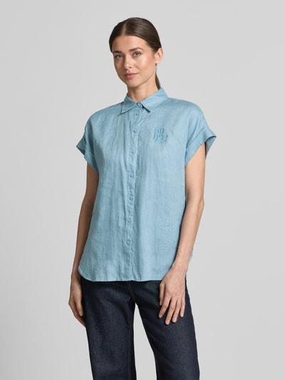 Lauren Ralph Lauren Relaxed Fit Hemdbluse aus reinem Leinen Blau 4