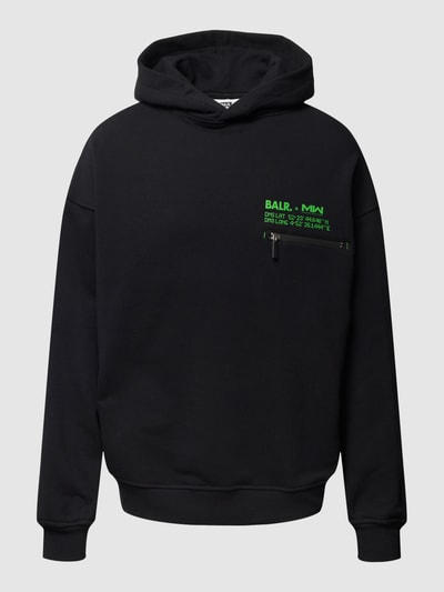 Balr. Hoodie met labelprint, model 'JOEY' Zwart - 2