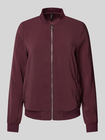 Vero Moda Regular fit bomberjack met fly-away-kraag, model 'COCO' Bordeaux - 2