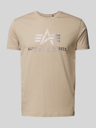 Alpha Industries T-Shirt mit Label-Print Beige 2