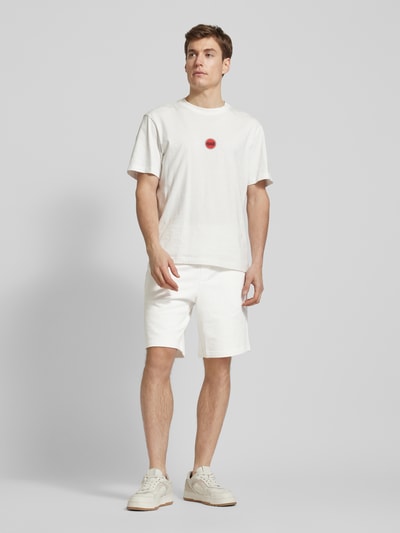 HUGO Sweatshorts met labelprint, model 'Nomario' Offwhite - 1