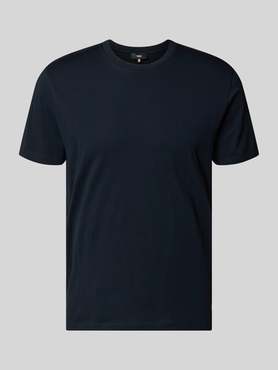 Produktfoto, Herren T-Shirt mit Rundhalsausschnitt Modell 'DEN' von CINQUE in dunkler Farbe, Reine Baumwolle, Regular-Fit, Rückenlänge 68 cm bei Größe M.