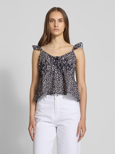 Noisy May Blouseshirt met vierkante hals, model 'AIDA' Zwart - 4