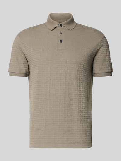 Produktfoto, Regular Fit Poloshirt mit Strukturmuster von Emporio Armani in Beige, reine Baumwolle, Polokragen, Knopfleiste, für Herren