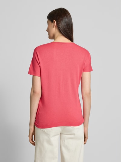 ZABAIONE T-shirt met V-hals Felroze - 5