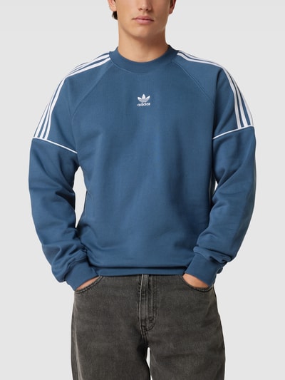 adidas Originals Sweatshirt met labelstitching Rookblauw - 4