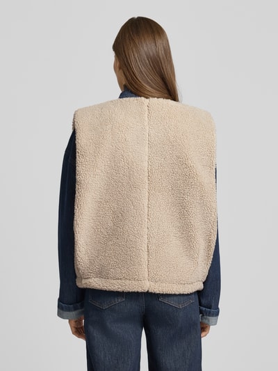 Jake*s Casual Weste aus Teddyfell mit Rundhalsausschnitt Schlamm 5