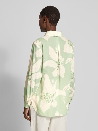 OPUS Regular fit overhemdblouse met doorknoopsluiting Lichtgroen gemêleerd - 5