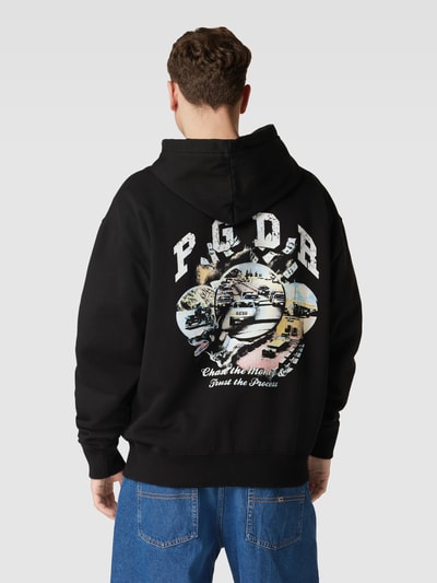 Pegador Oversized hoodie met kangoeroezak, model 'Reid' Zwart - 5